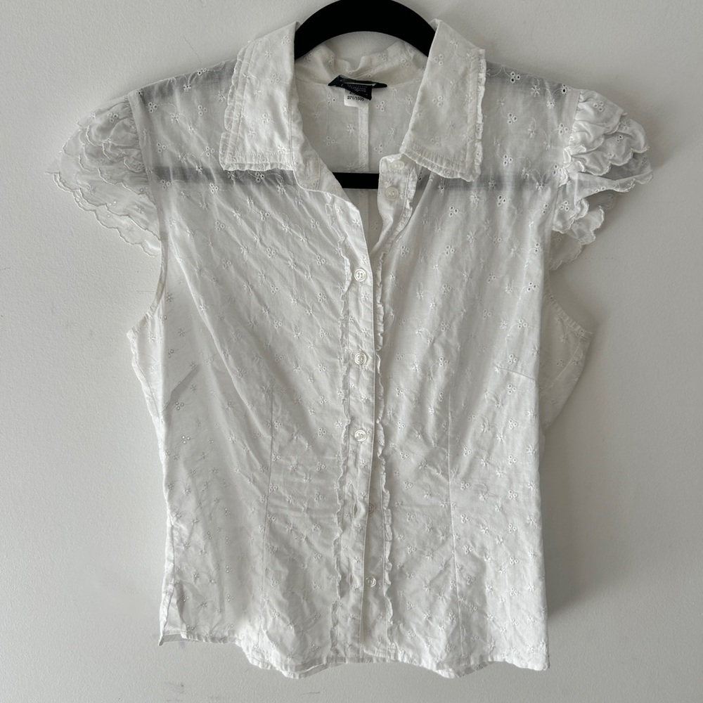 Moda International White Eyelet Blouse